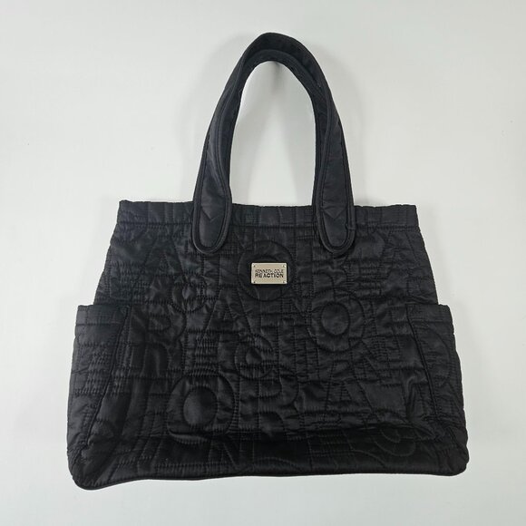 Kenneth Cole Reaction Black Quilted Nylon Tote Bag - Picture 1 of 11